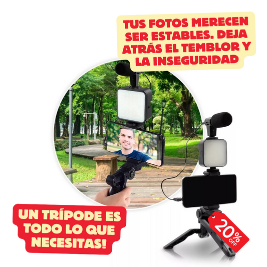 Kit trípode: impactara el cambio en la creatividad de tus fotos, videos y contenido.